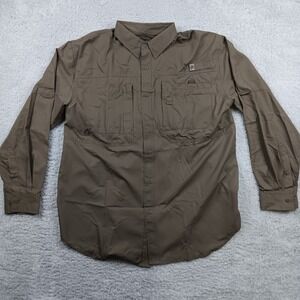 Reel Legends Fishing Shirt Mens XXL Brown Long Sleeve Ventilated Ripstop